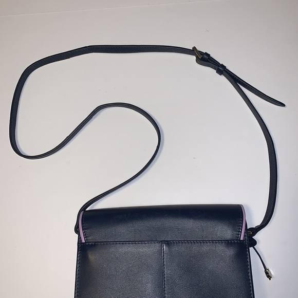 RADLEY London Navy Blue Leather Crossbody Purse with Pink and Purple Accents - Picture 7 of 14